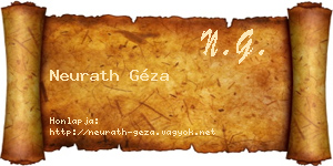 Neurath Géza névjegykártya